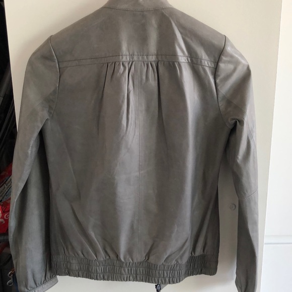 Modern Amusement Gray Leather Jacket - Picture 2 of 8